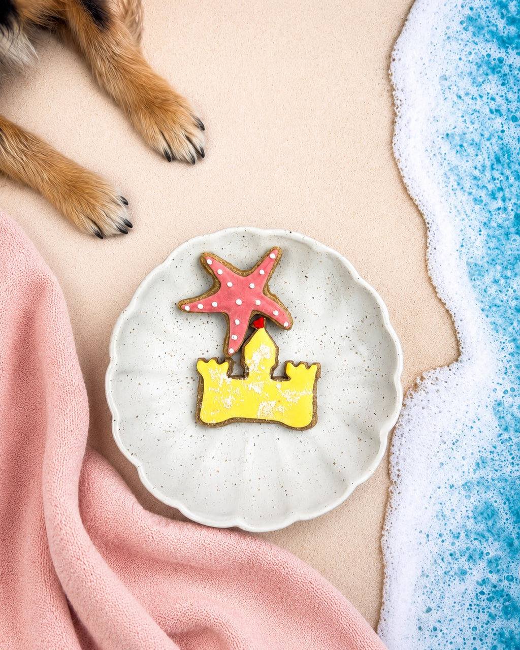 Biscuits Glacés Pour Chien - Étoile de mer & château de sable